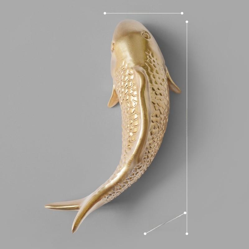 Chic Resin Goldfish Wall Hanging For Entryway Decoration And Unique Home Styling