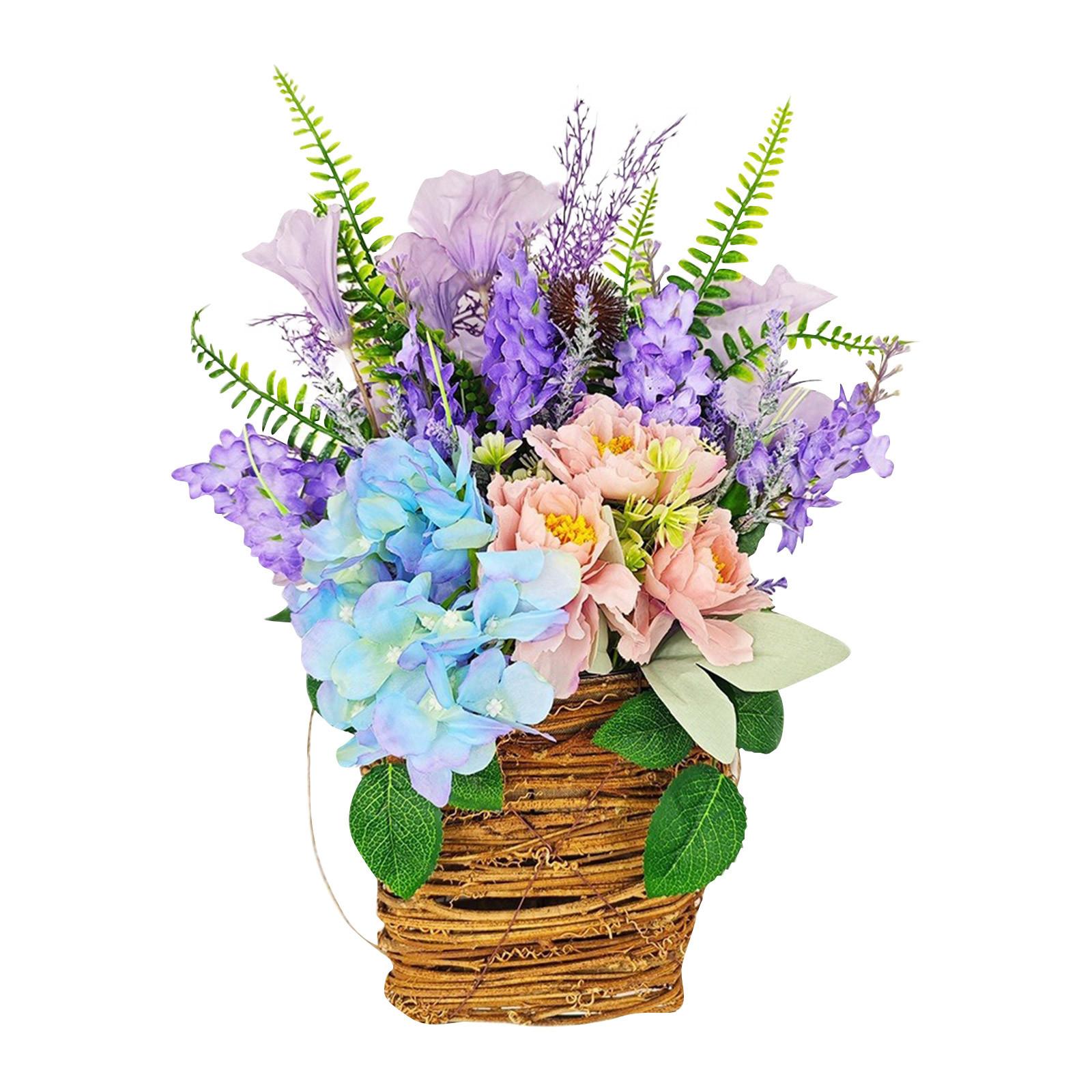 

Весенняя корзина с гортензиями, гирлянда, имитация ротанговой корзины, дверная корзина, подвесная декоративная гирлянда One Size фиолетовый