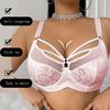 European and American Fashionable, Sexy Seductive Ultra-thin Plus Size Bra Exquisite Lace Cross-strap On Chest Plus Size Underwear