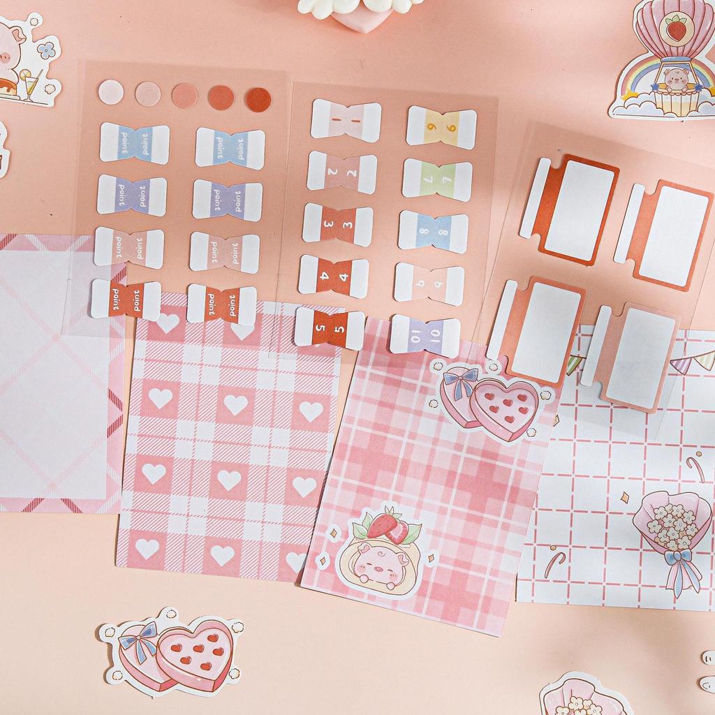 Notas Adesivas Fofas de Desenho Animado, Adesivos para Diário e Abas de Índice DIY - Etiquetas de Papelaria Estudantil Estilo Fresco