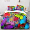 Butterfly Duvet Cover Set 3D Galaxy Purple Butterfly Floral Printed Bedding Set Fantasy Theme King Size Comforter Cover for Girl