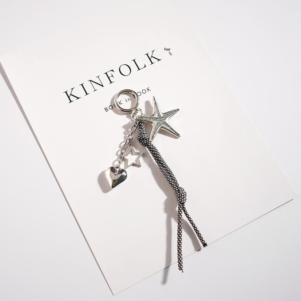 Creative Starfish Heart Keychain Pendant - Unique Couple Bag Charm