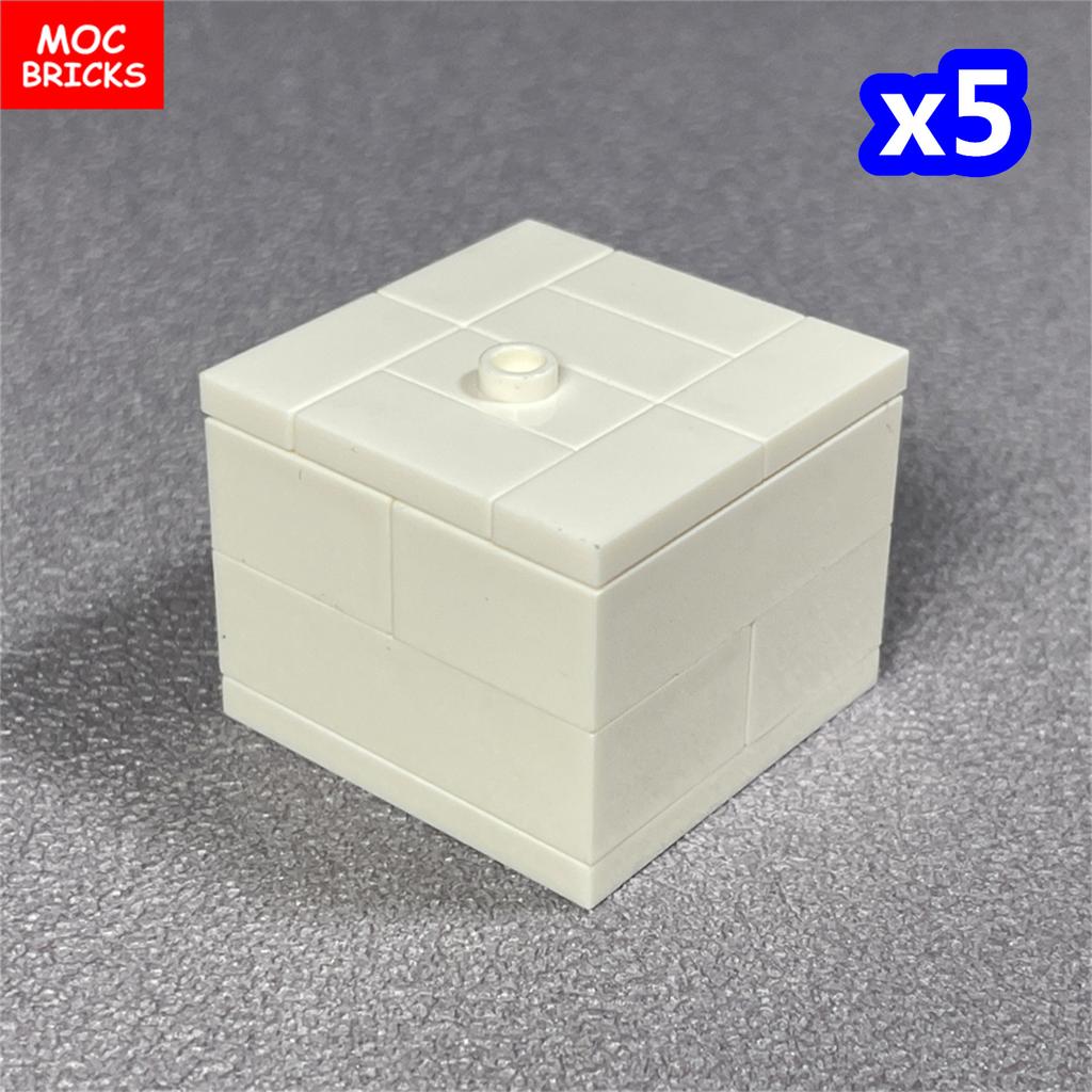 Non-Toxic Moc Bricks Window Fence Arch White Winter Snow Horse Figure City Architectural Church Accessories Children Christmas Toys