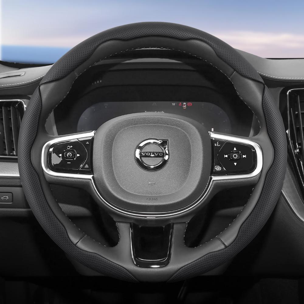 Suitable for Volvo Breathable Holes Leather Steering Wheel Cover Segmented Quick Release Design Non-Slip Durable V40 V70 S60 C30 S40 