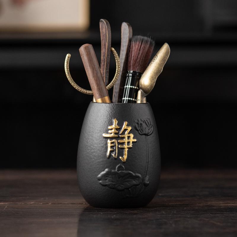 Ebony Tea Ceremony Six Gentlemen Set Kung Fu Tea Set Accessories Daquan 6 Gentlemen Tea Making Tools Tea Needle Clip, Tea Knife