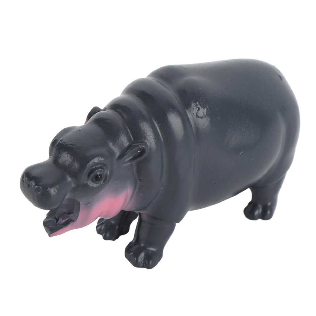 Pygmy Hippo Statue Cute Playful Resin Hippopotamus Figurine Home Desktop Decoration
