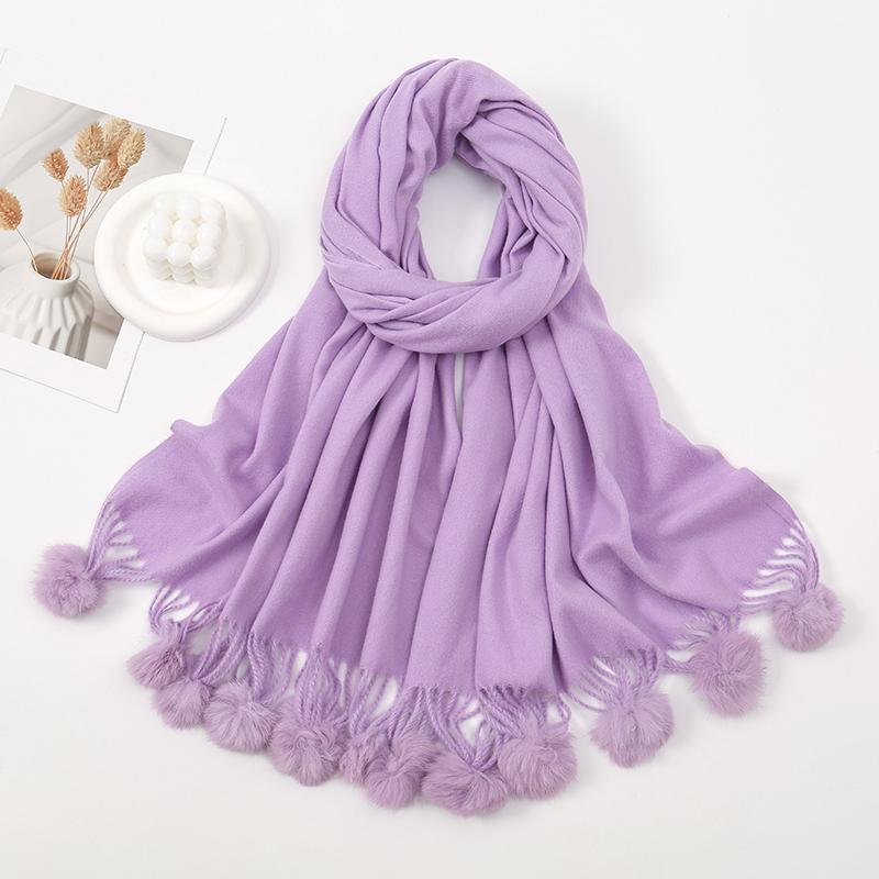 Fashion Winter Cashmere Scarf Women Thick Warm Pashmina Shawl Wraps Solid Color Tassel Lady Blanket Echarpe Bufanda Muslim Hijab