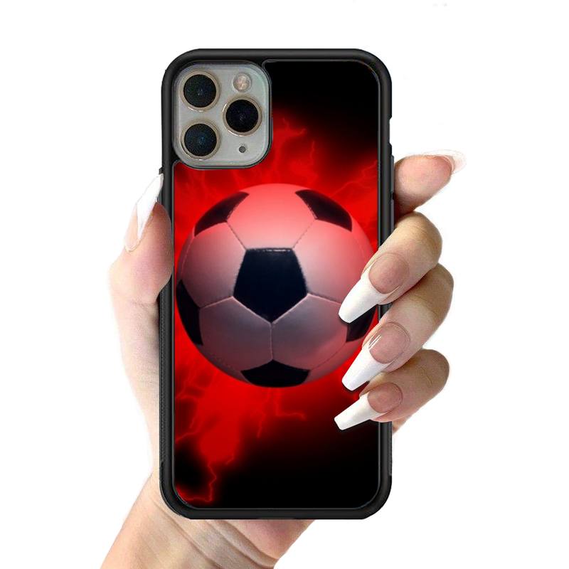 Fotbal Fotbal Pouzdro na telefon Silikonové PC+TPU Pouzdro pro iPhone 11 12 13 Pro Max 8 7 6 Plus X SE XR Tvrdé Fundas