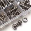 144-Piece 304 Stainless Steel Hex Flange Bolt and Nut Set, M4/M5, Length: 10mm, 12mm, 16mm, 20mm, 25mm