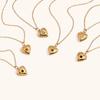 18K Gold Plated Heart-Shaped December Birthstone Photo Frame Necklace for Women