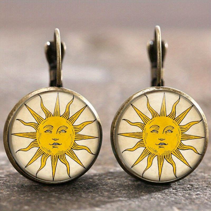 Fashion Earring Y2K Vintage Marigold Time Gem Flower Ear Buckle