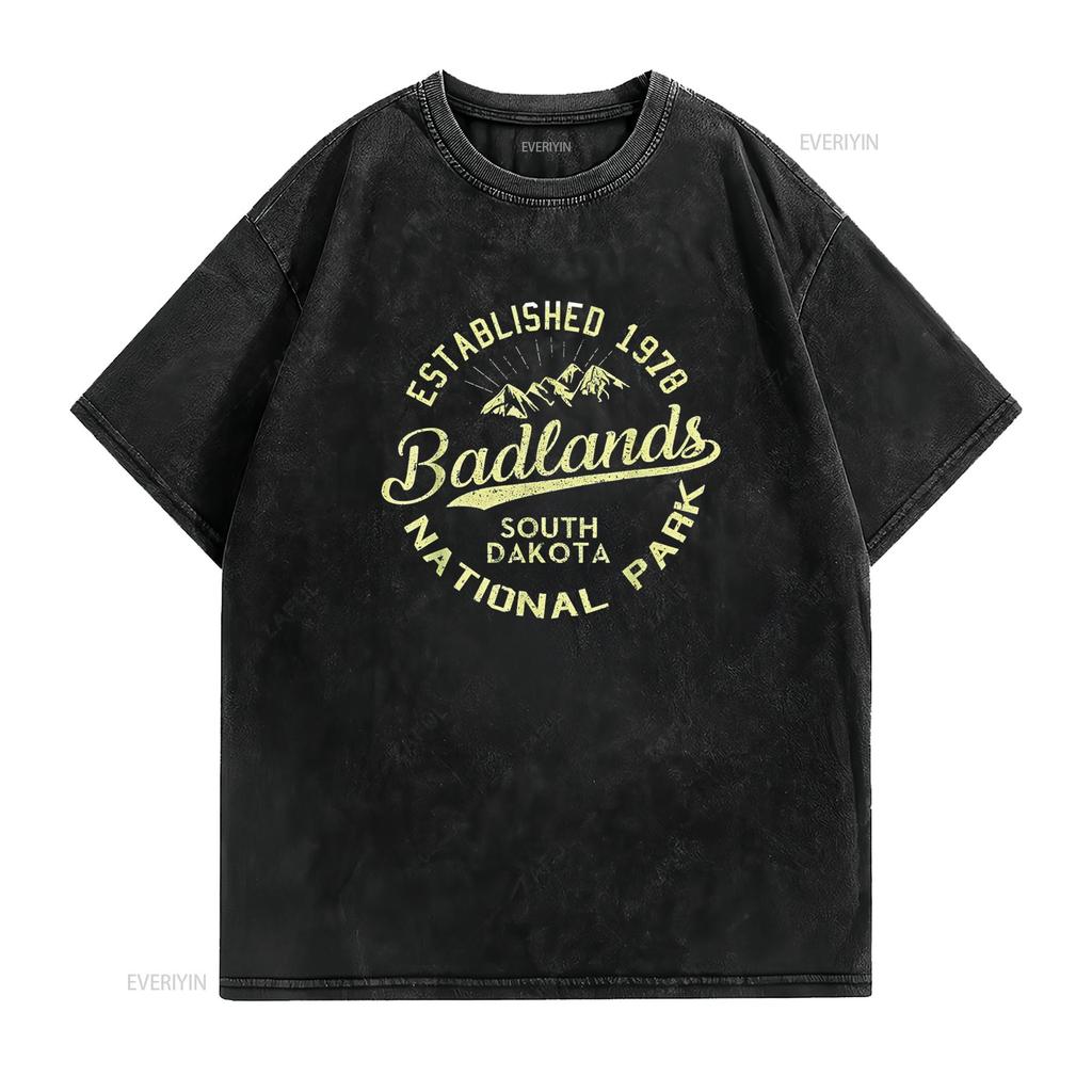 Badlands Nationalpark Wandern Retro Vintage South Dakota T-Shirt vintage gewaschen dehnbar stilvoll bequem Designerkleidung