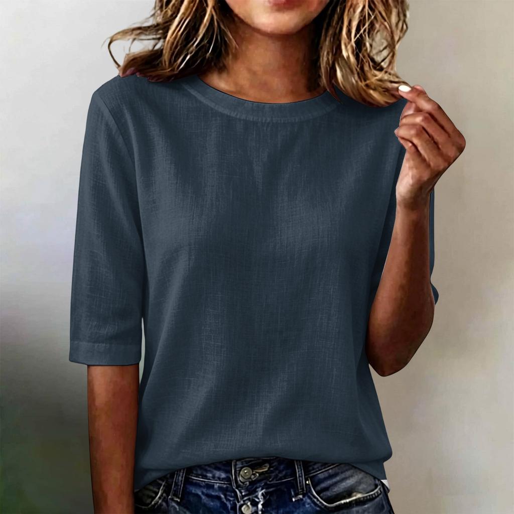 Women's Casual Loose Fit Half Sleeve T Shirt Lightweight Round Neck Comfortable Everyday Top Suitable for Various Occasions