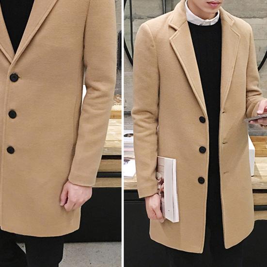 Palton Trench Lungime Genunchi Nasturi Stil Business Palton Trench Lânos pentru Muncă