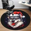 1PC Christmas Wolf Office Round Area Rug,  Mat Suitable ForOffice, Under Office Chairs Bedroom Living Room Home Decor, Room Deco