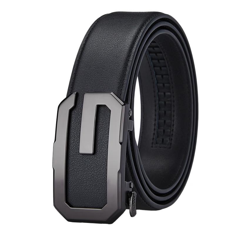 

GUSKI Men s Genuine Leather Automatic Buckle Belt 120cm Trimmable