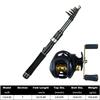 Fishing Rod, Bait Reel Set Telescopic spinning rod with reel, gear ratio 7.2:1, 18+1 bb, foldable design,  for predatory fish, right/left-handed use