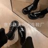 Leather single shoes one pedal spring and autumn new foam sole retro polished thick sole lazy loafers women's small leather shoes