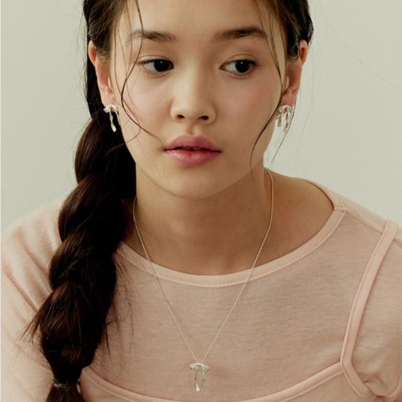 Murmur [925silver]Rupple Ribbon Necklace