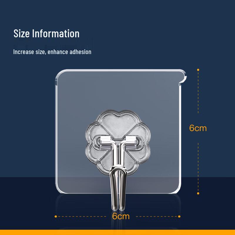 Foojo Transparent Punch-Free Adhesive Hooks