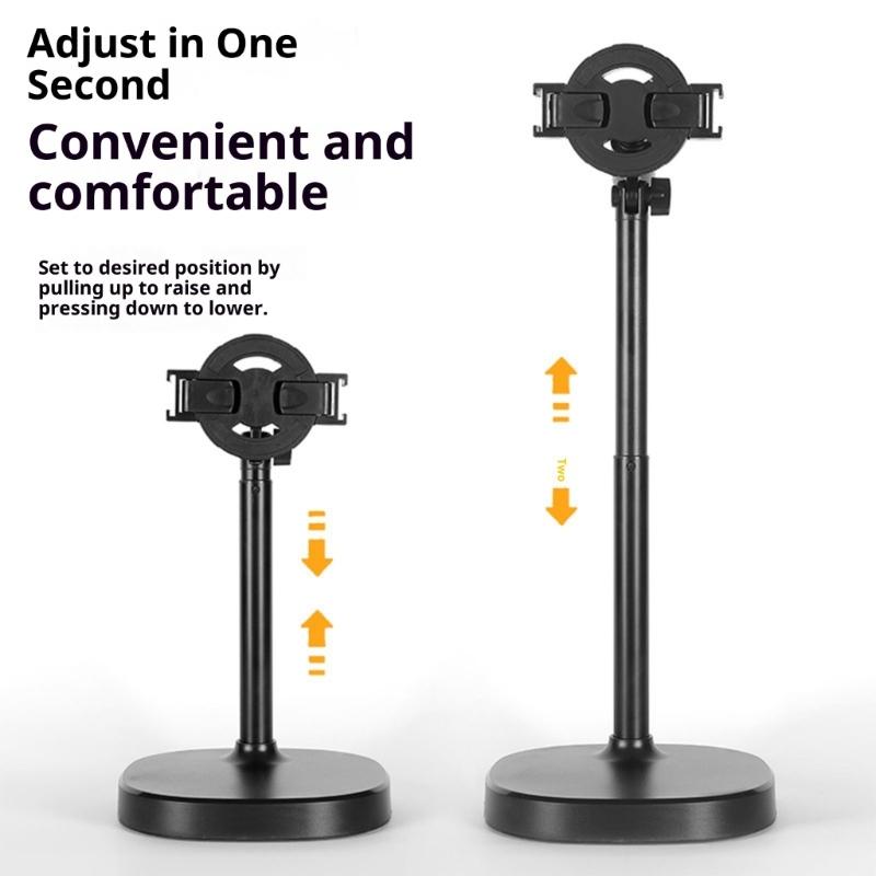 Clamp On Phone Holder With Height Adjustment Tilts Function Cold Shoe Mount Not Slip Base for Content Creation & Filming