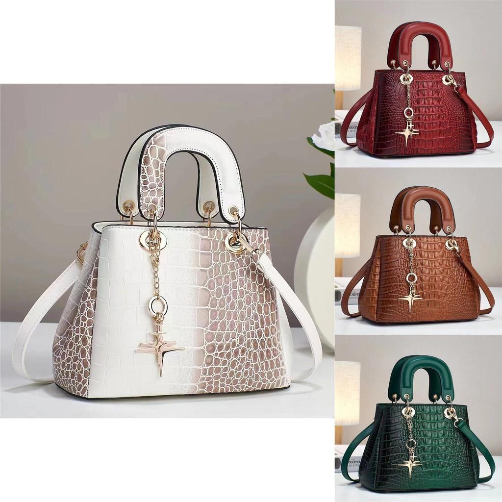 Crocodile Pattern Fashion Women's Handbag Large Capacity Soft Leather Atmospheric Middle-aged Mom Bag
