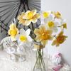 Artificial Daffodil Flowers 14.9 Inches Faux Narcissus Flower Spring Fake Flower Arrangement for Home Wedding Indoor Decor