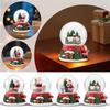 Christmas Resin Snow Globe Decorative Ornament with Snowflake Crystal Ball and Holiday Scene Featuring Santa Claus and Pine Trees for Seasonal Display