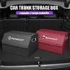 Leather Car Trunk Fold Organizer Bag Portable Storage Box Key Chain For Renault Megane 2 3 4 Twingo Clio Talisman Captur Kwid S888