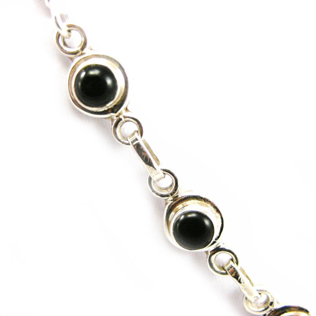 Les Trésors De Lily [F7841] - Silver 'Heaven' Onyx Necklace
