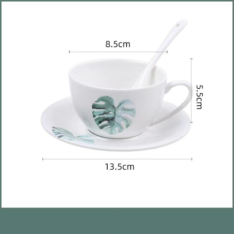 Купить Простая кофейная чашка с цветком в скандинавском стиле и тарелка ...