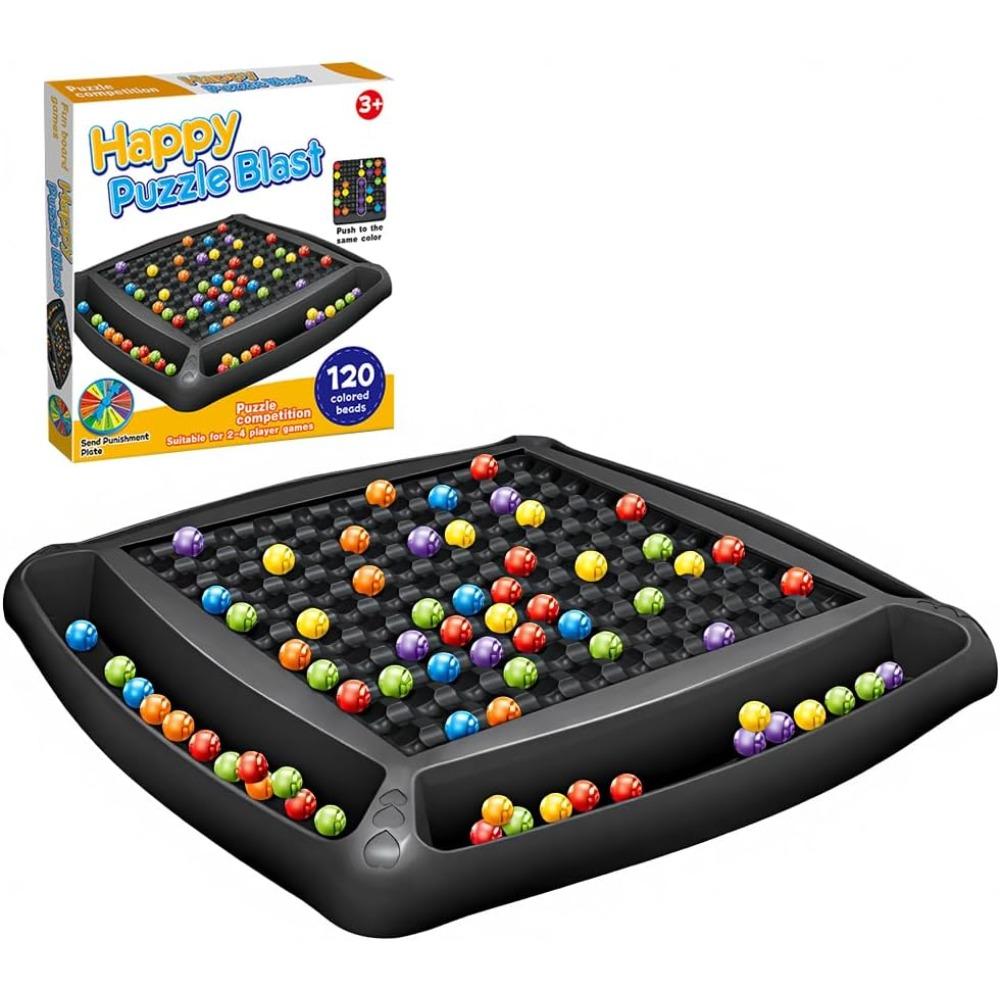 Colorful Bead Elimination Board Game, Multiplayer Interactive Desktop Game with 120 Beads & Punishment Spinner, Plastic Strategy Board Game