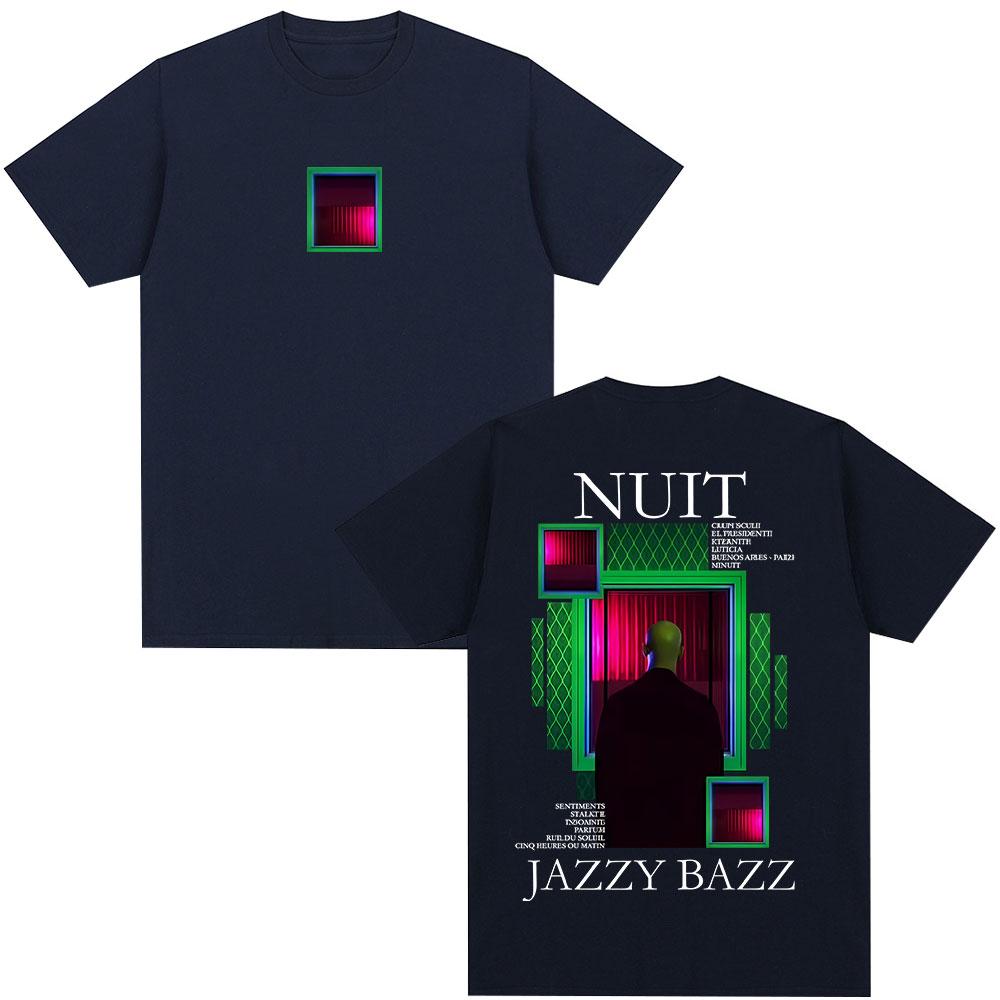 Rapper Jazzy Bazz Nuit Album Graphic Tshirt Unisex Women Hip Hop Fashion Pop Music Tshirts Male Casual Vintage Oversized T Shirts
