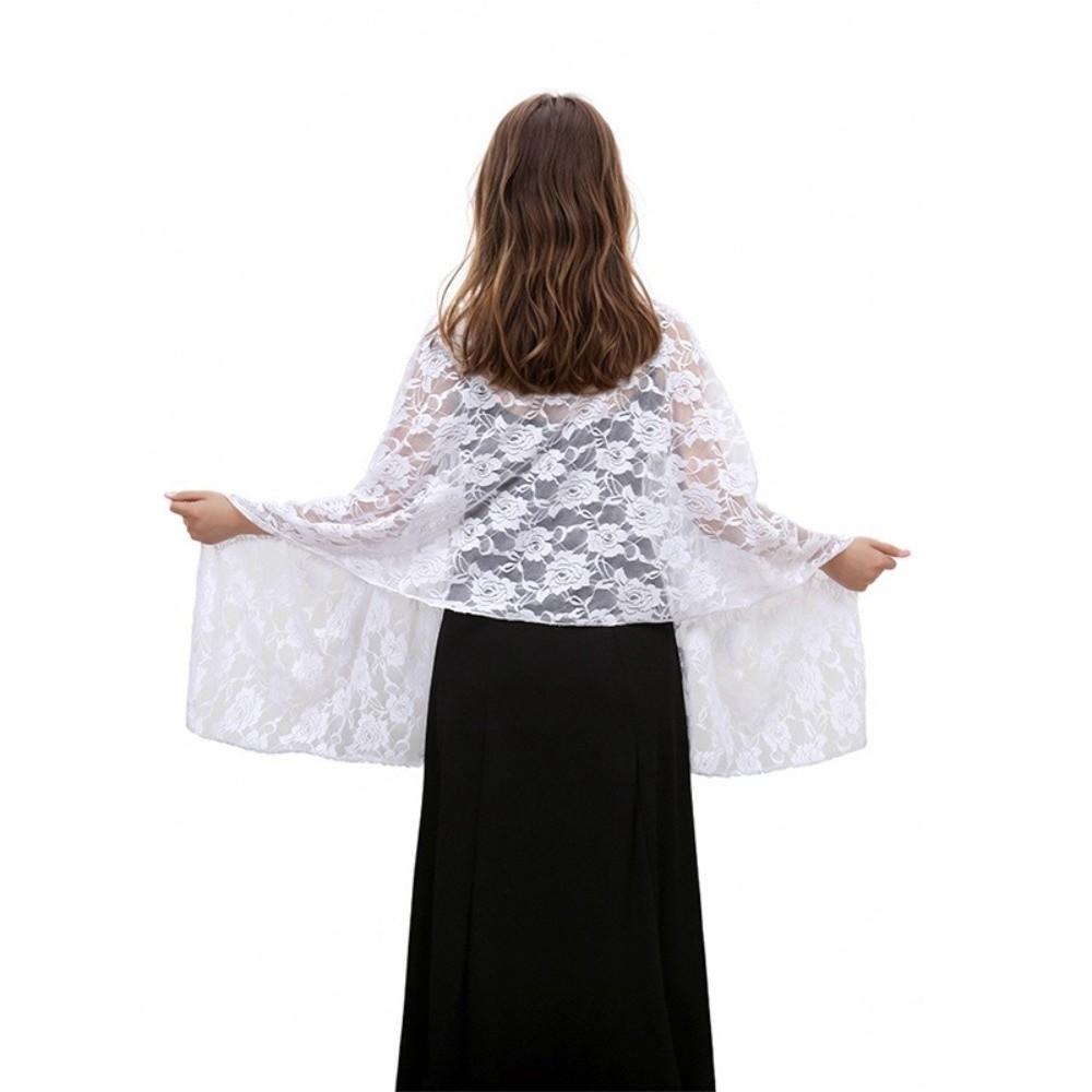 Solid Color Lace Scarf Elegant Hijab Shawls Versatile Hijab Veil  Women Wear