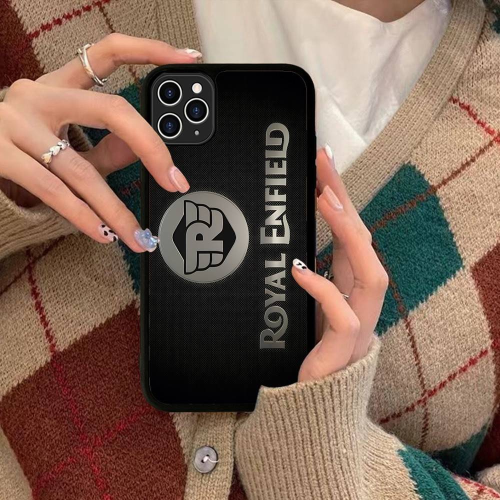 R-ROYALS E-ENFIELDS Logo For IPhone 17 16 Pro Max Air 15 14 13 12 Mini Plus 11 Hard PC+TPU Phone Back Cover