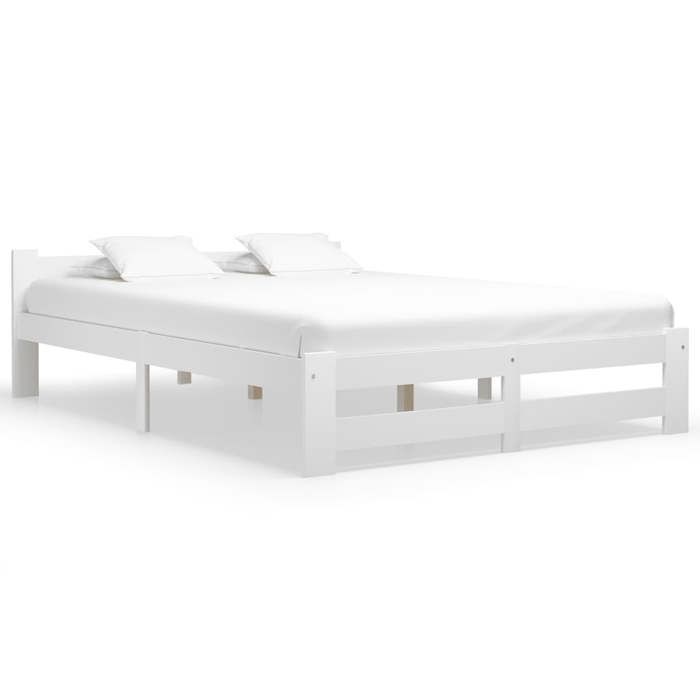 VidaXL Bed Frames White Solid Pine Wood 160x200 Cm