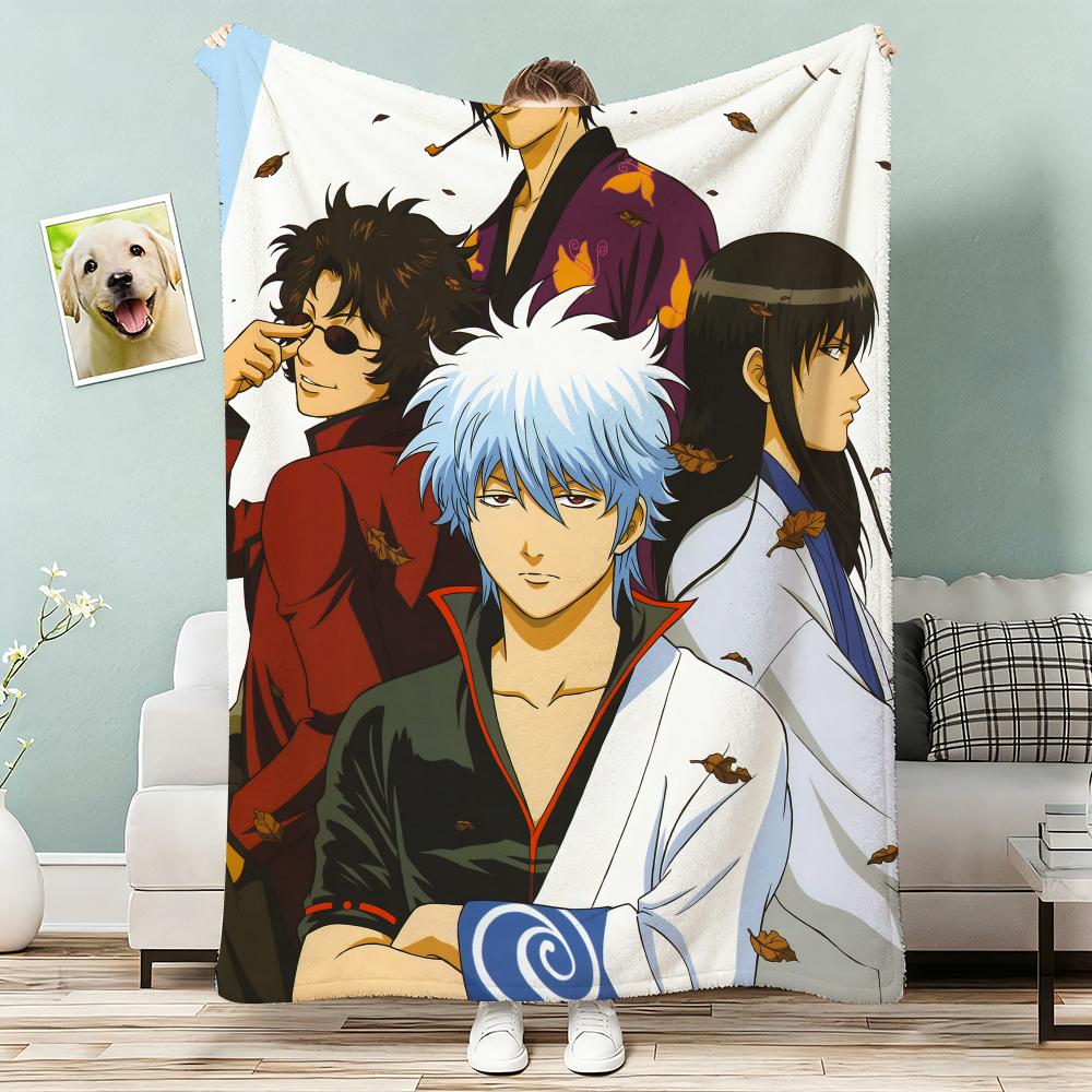 Gintama Throw Lightweight 240g Flannel Blanket Soft Skin-friendly for Summer Cooling