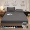 Brushed Washed Cotton Fitted Sheet, All Seasons Full Wrap Mattress Protector Cover with Pillowcase, Dustproof Anti-Dirty Bed Linen