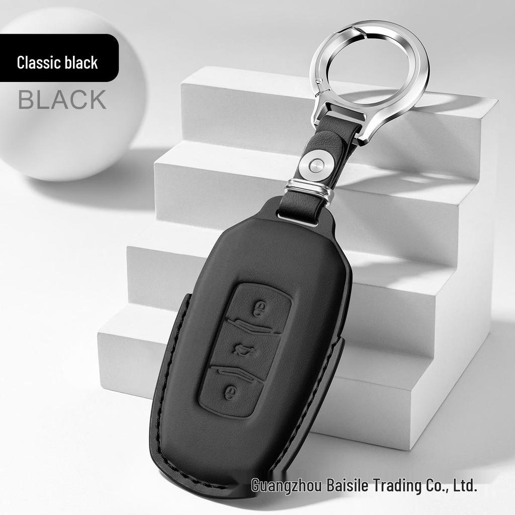 Premium Cowhide Key Cover for Geely Panda - Unisex Interior Accessory