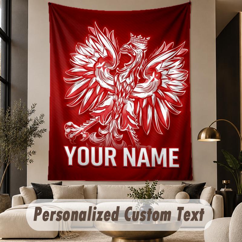 Custom Text Tapestry Poland Print Wall Tapestry Indoor Living Room Wall Decor