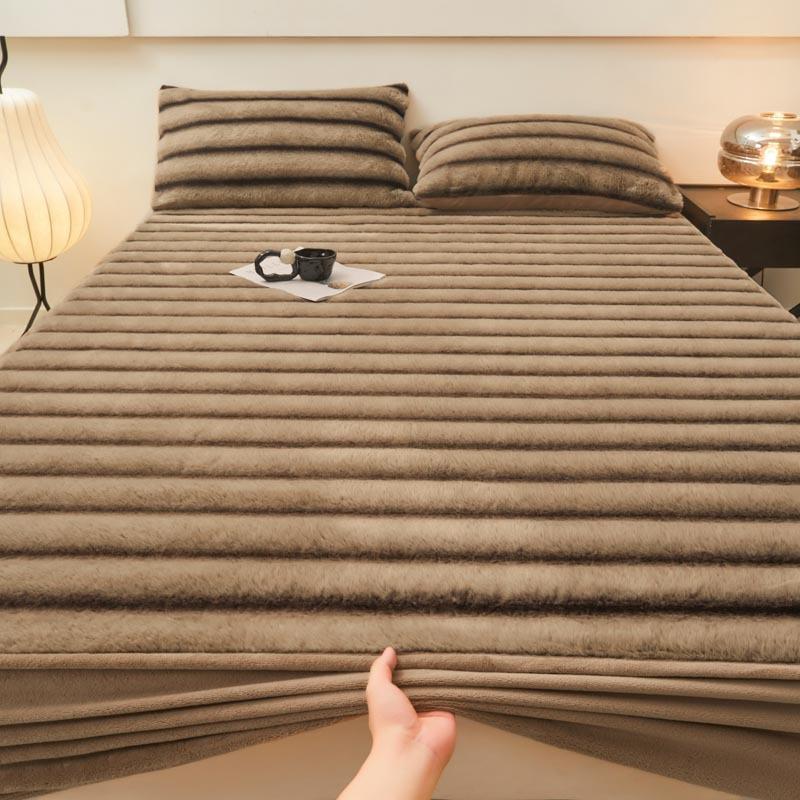 

Cross-border special for winter thickened rabbit fleece mattress milk fleece high gram weight bedspread home dormitory warm single double Customize any size
