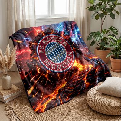 Coperta a tema Bayern Monaco Morbida coperta in flanella Morbida coperta decorativa Coperta accogliente per divano e letto per la decorazione della casa