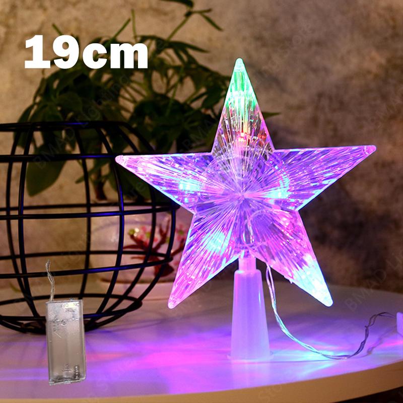 Christmas Decoration Glowing Tree Topper Glitter Shining Star Xmas Tree Ornaments for Home Decor Navidad New Year 2026 Gift