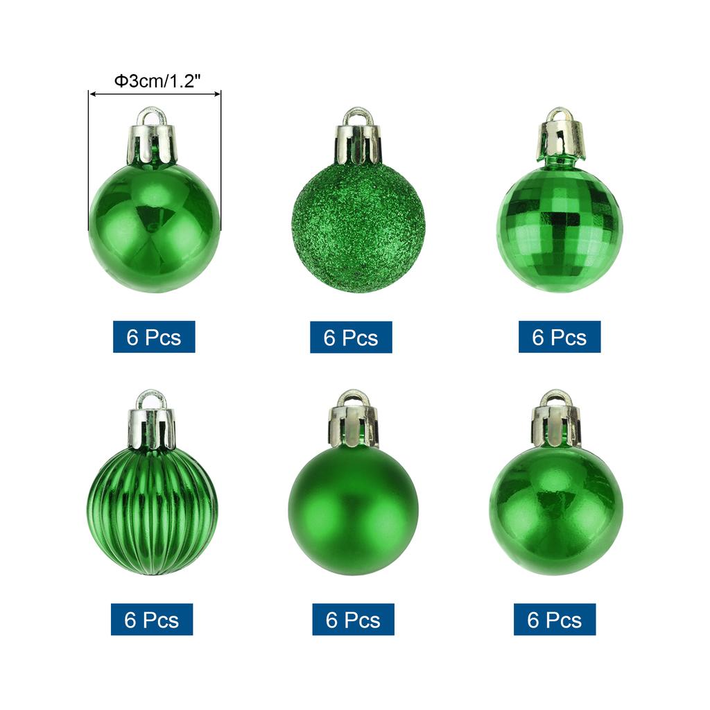 36 Stück Weihnachtskugel-Ornamente Weihnachtsbaumschmuck Kugeln 1,2"/30MM für Partydekoration Hochzeit Feiertag Weihnachtsdeko
