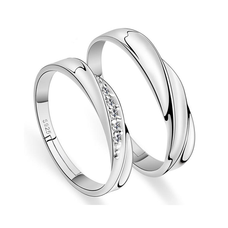 Classic Couple Rings For Men Women CZ Stone Trendy Wedding Lovers' Ring Jewelry Romantic Valentine's Day Present Ring Accessory