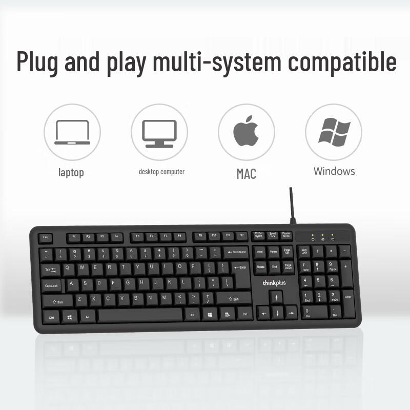 Lenovo ThinkPlus KM120 Pro Wired Keyboard & Mouse Combo