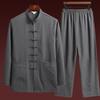 Set Tang da uomo in stile cinese – Manica lunga per anziani (Primavera/Autunno) & Manica Corta per Papà di Mezza Età (Estate).