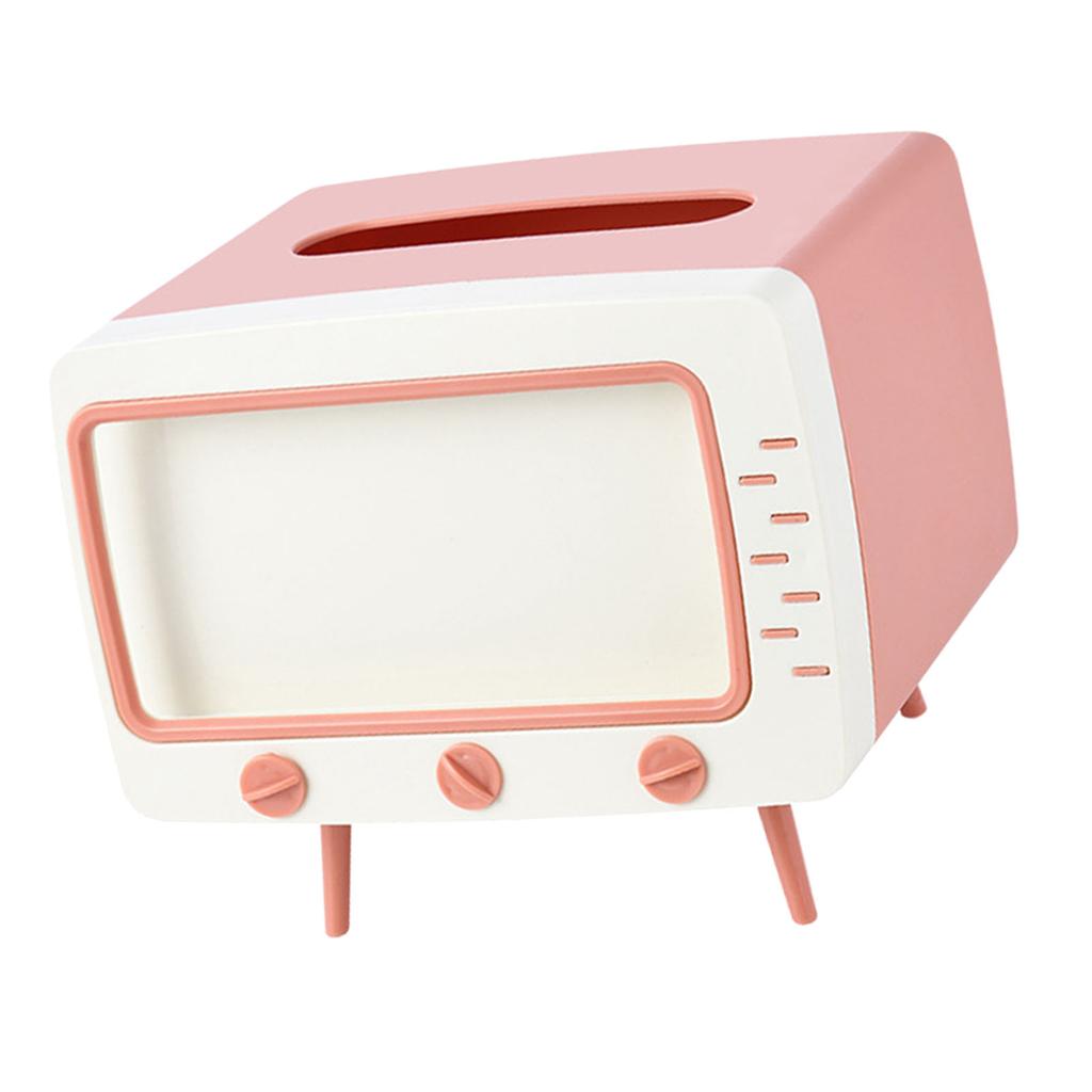 TV-Taschentuchbox, Mehrzweck-Taschentuchbox mit niedlichem, innovativem Retro-Design und Telefonhalterung für das Badezimmer
