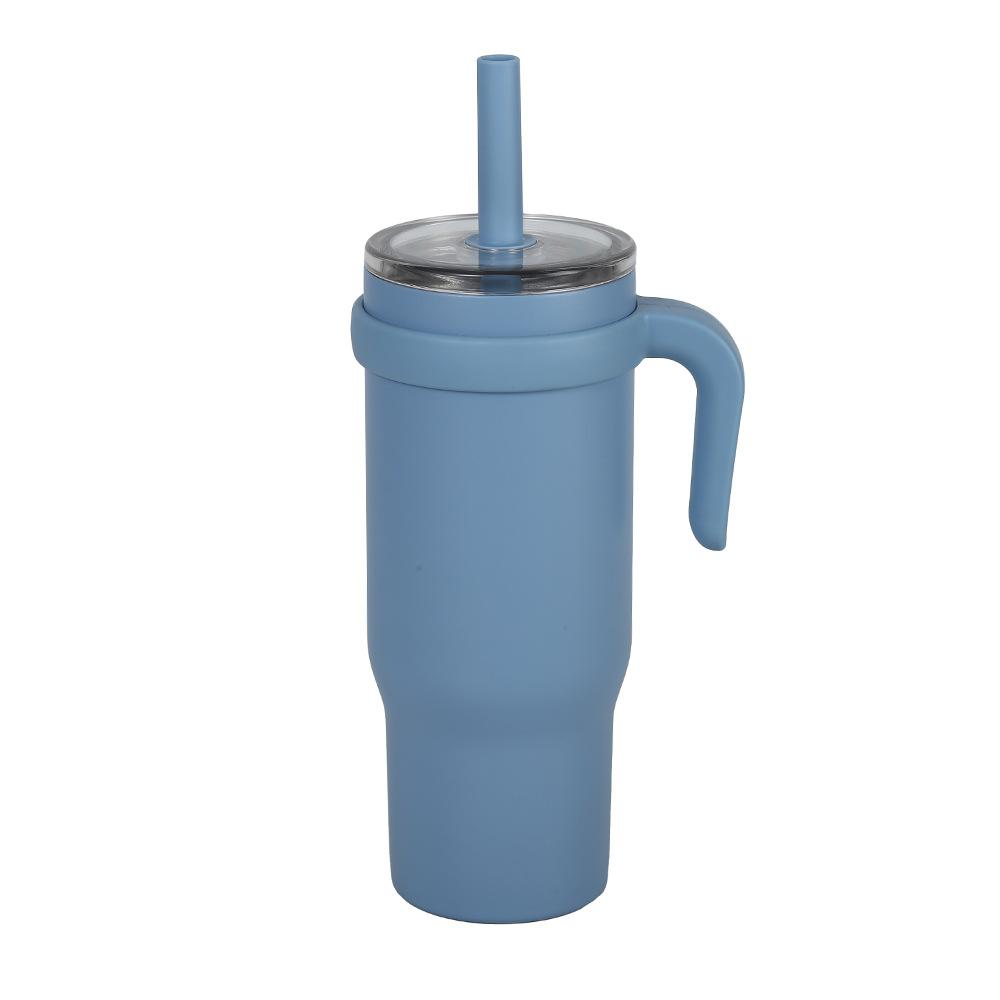 New Stainless Steel Cup With Handle Children'S Straw Cup High Value Vacuum Thermos Cup