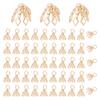 60Pcs Flower Rack Plating Brass Filigree Bead Cap Bails, 7-Petal, Real 14K Gold Plated, 8x8mm, Hole: 3mm